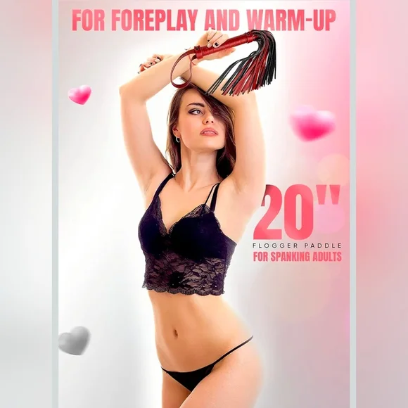 Red & Black Faux Leather “After Dark” Tassel Tease | 20” | New in Package - Picture 2 of 6